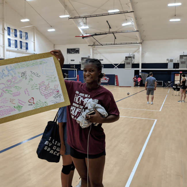 Coach-cree-showing her farewell card